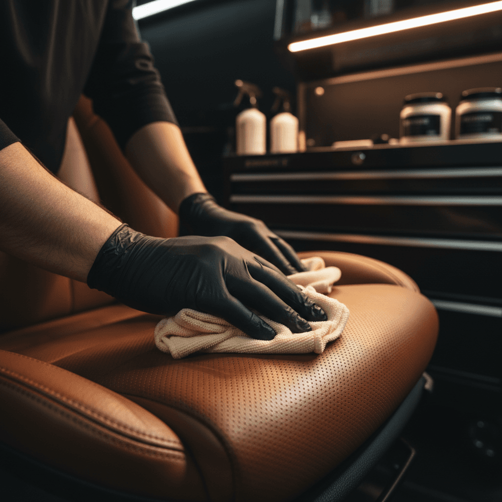 Interior Deep Clean service showing professional seat cleaning