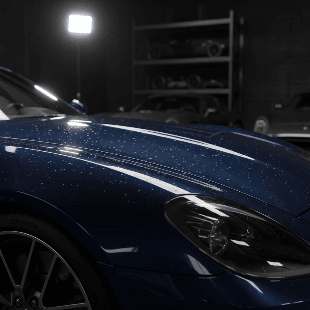 ONYX AUTO SPA detailing specialist polishing a luxury vehicle's hood with precision